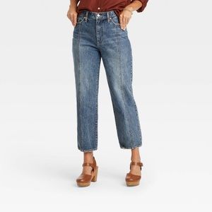 Universal Thread Super-High Rise Vintage Straight Cropped Denim Jeans 2L Long